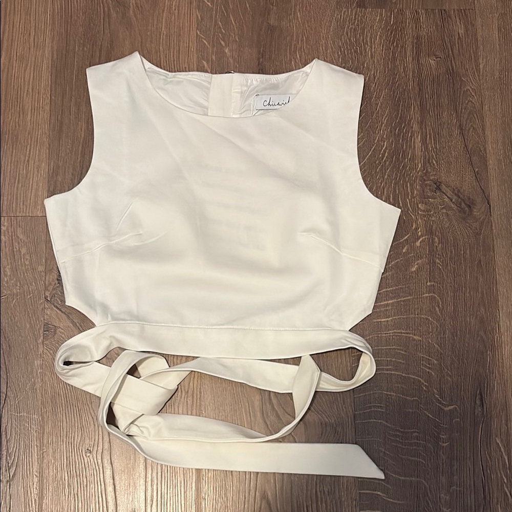 New Chicwish Cream Tie-Back Tank Top